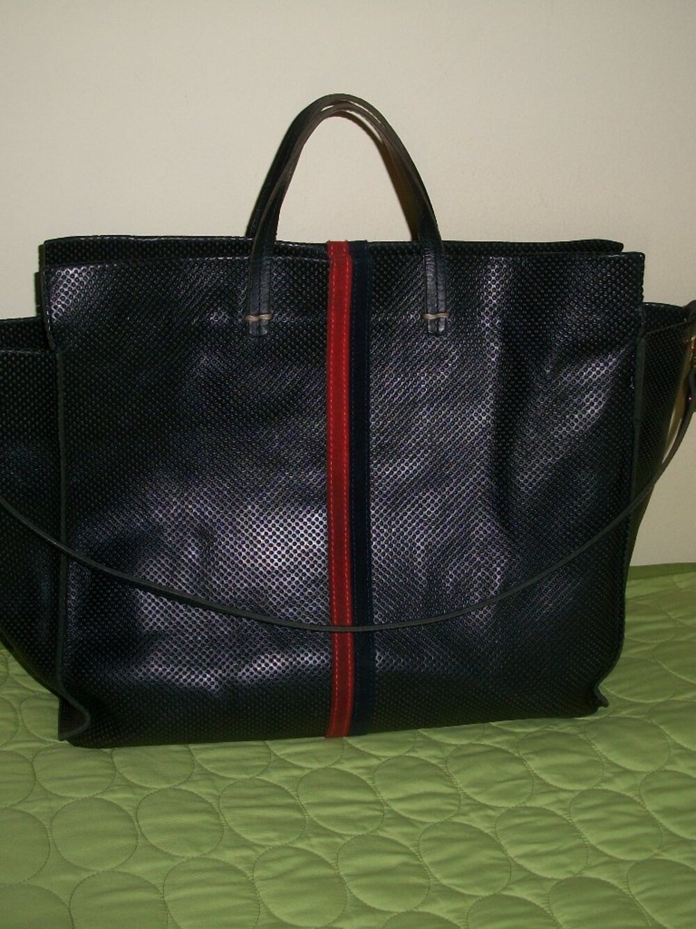 Clare V. Simple Large Black Leather Tote/Shoulder Bag